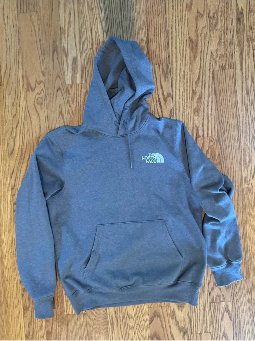 The North Face Gray Crewneck Hoodie with Black Logo Box